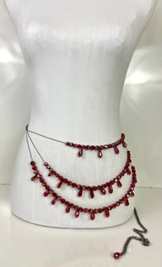 Layered Red Crystals belt