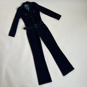 Vintage 90s belted denim jumpsuit (M)