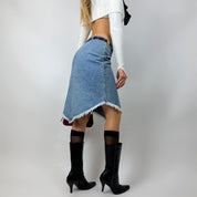 Vintage 90’s Light Wash Denim Midi Skirt (S)