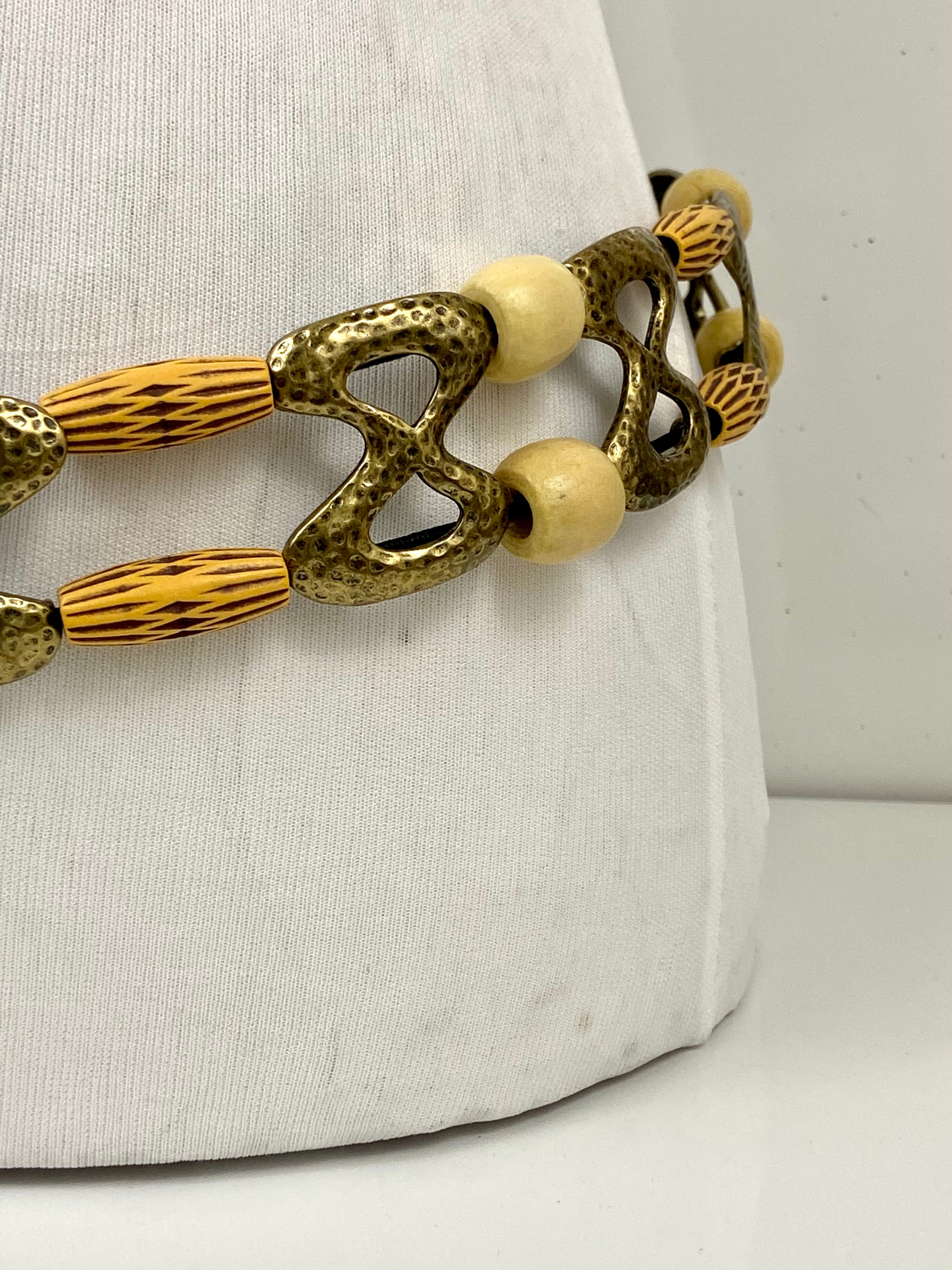 Wood Metal Boho Belt