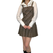 Y2K Grunge Pinafore Pleated Dress (S/M)