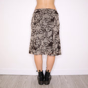 Y2K Floral Mesh Midi Skirt (S)