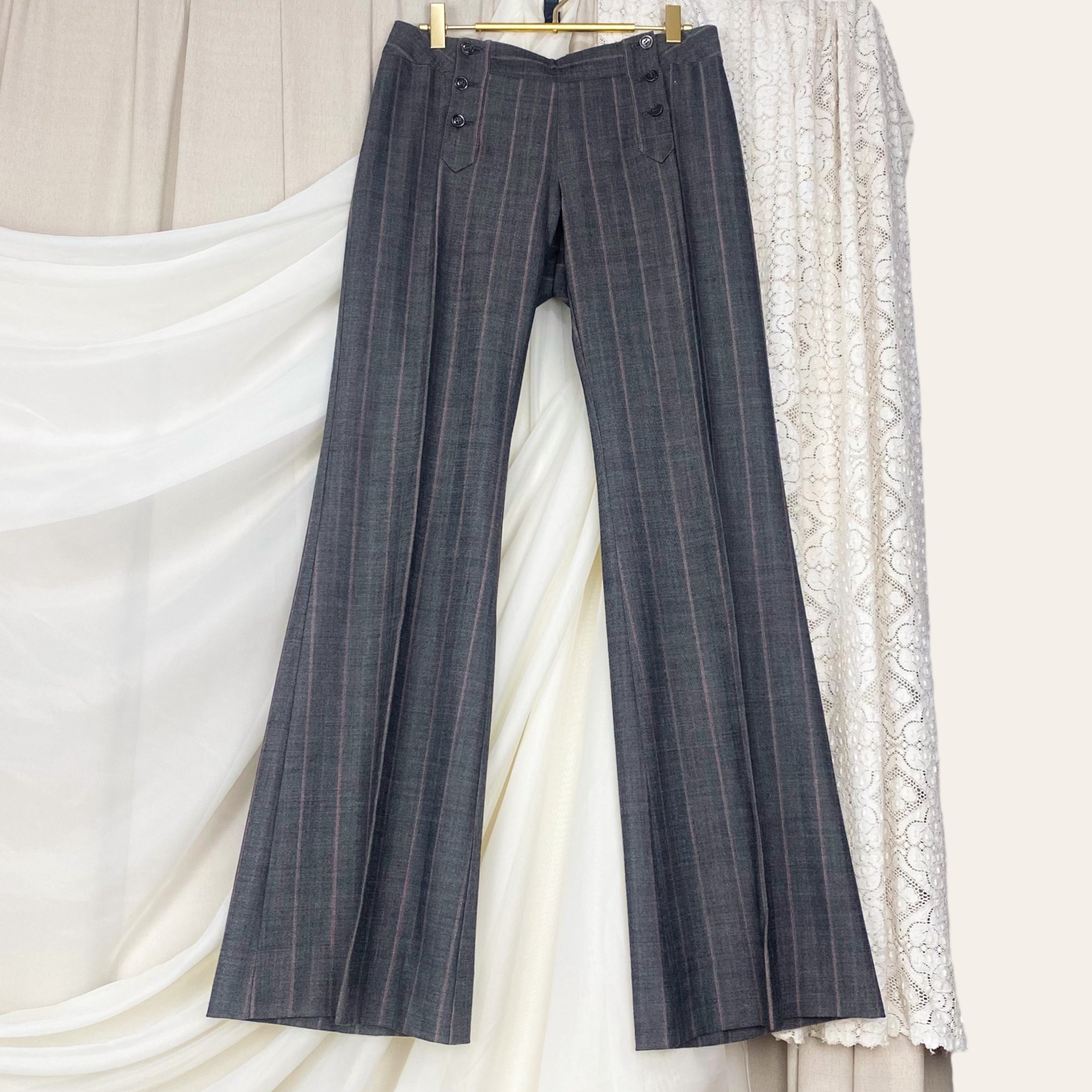 2000s Pinstripe Corset Flare Pants (S)