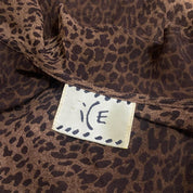 90s Silk Leopard Ruffle Blouse (M)