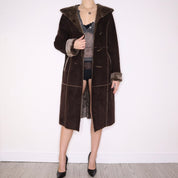 90s Brown Faux Fur Coat (L)