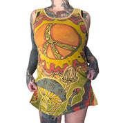 Y2K trippy AOP mini dress (m)