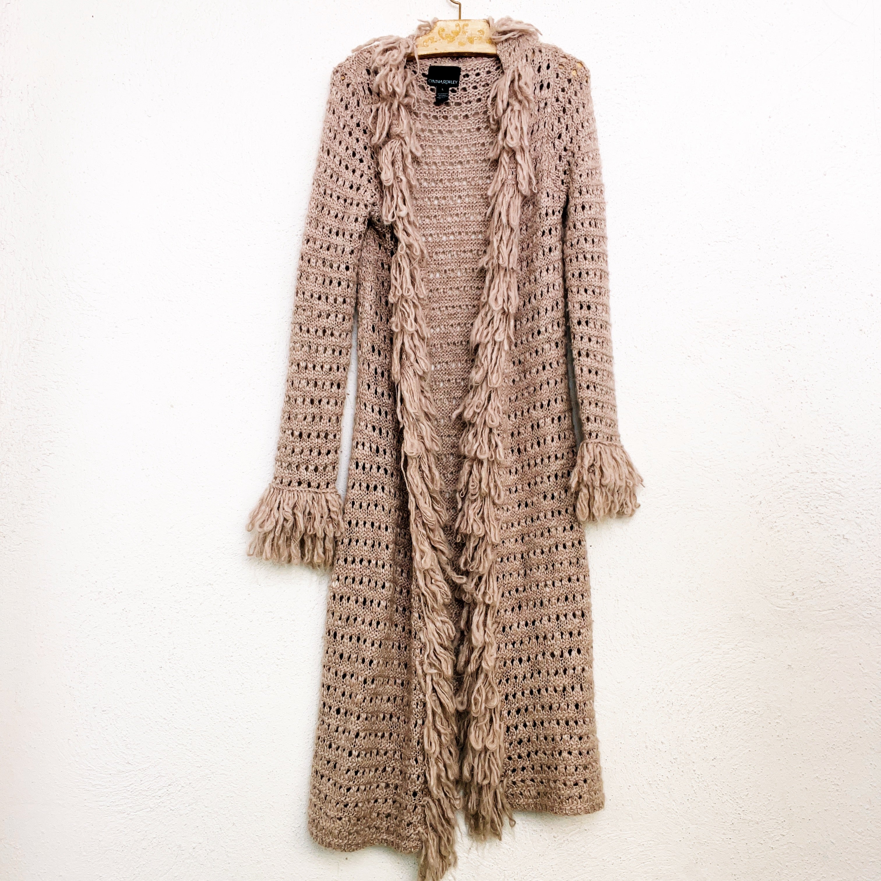 Cozy Beige Duster Cardigan (L)