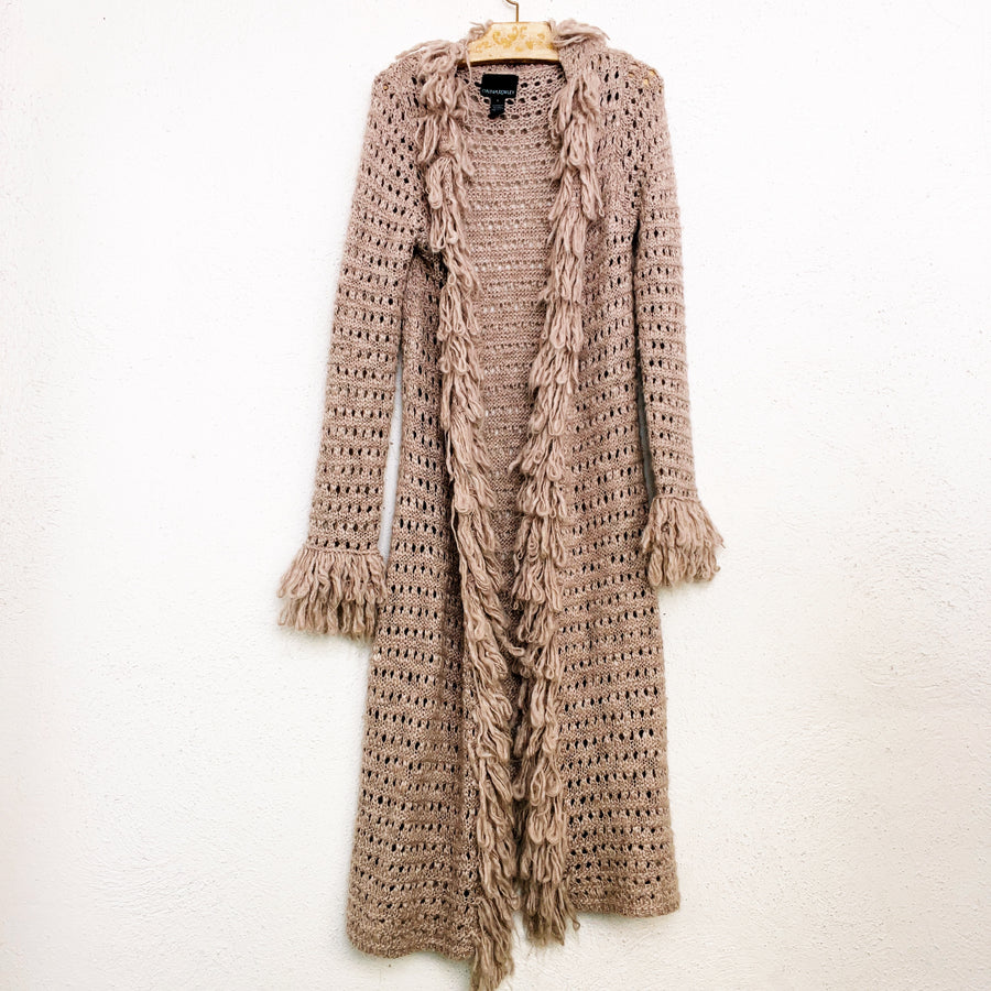 Brown Knit Duster Cardigan (M) — Holy Thrift