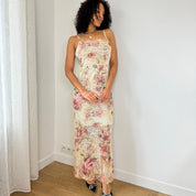 Italian Vintage Floral Mesh Dress (S/M)