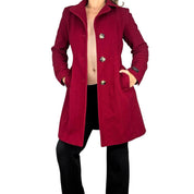 2000s Burgundy Wool & Cashmere Trench (S)