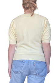 SS 1987 Archival Chanel Yellow Cashmere Sweater Top (M/L)