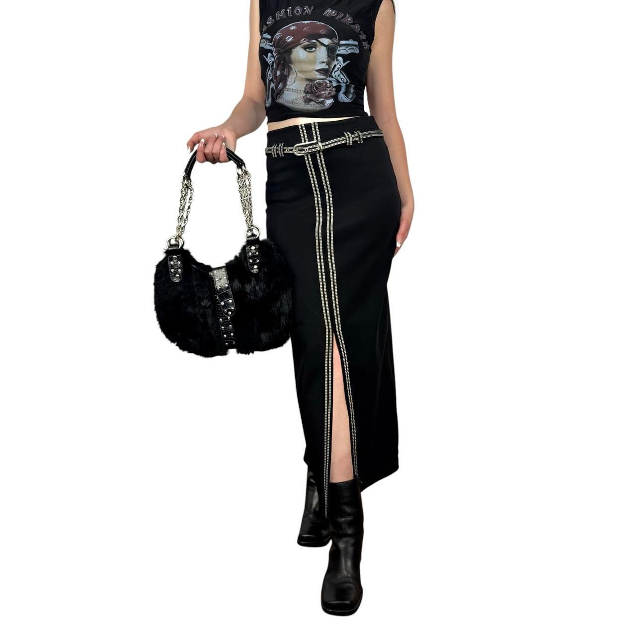 90s Morgan De Toi Belted Pencil Skirt (XS)