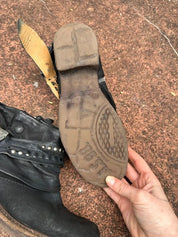 Vintage AS.98 Moto Biker Buckle Slouch Leather Ankle Boots