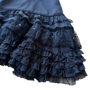 Vintage Y2K Ruffle Silk Skirt (S)