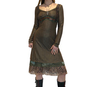 Vintage Save the Queen Medieval Midi Dress (S)