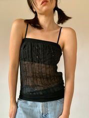 Y2K Noir Cami - XS/S