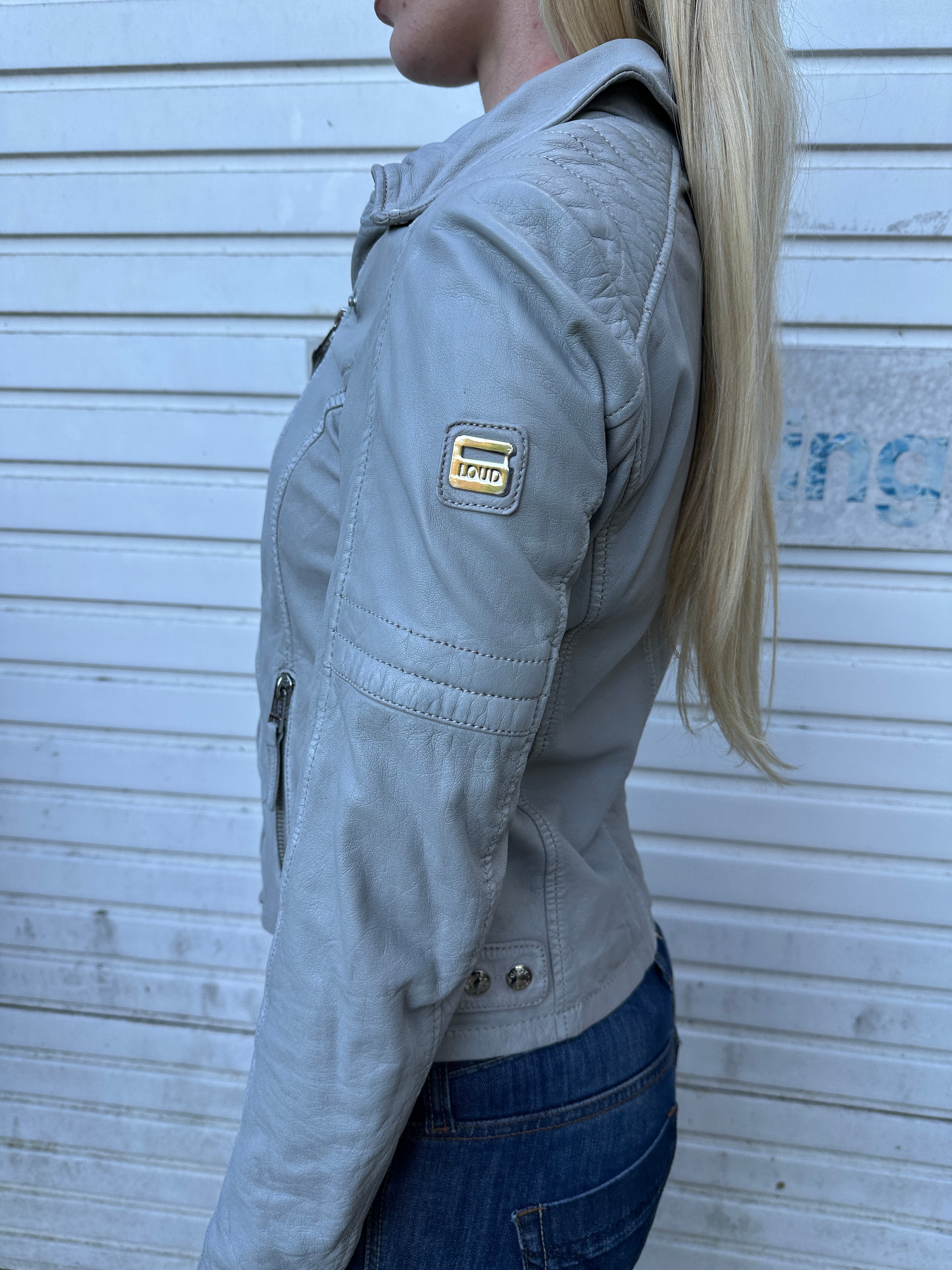 Vintage Italian Leather Cropped Moto Jacket (S)
