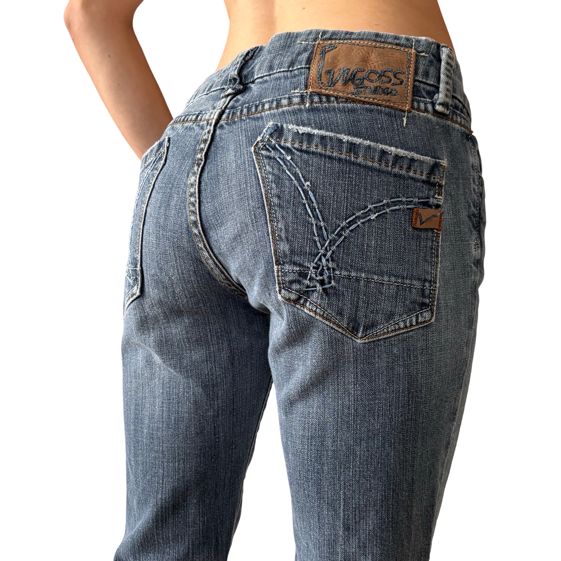 Vigoss | Jeans | Vigoss Bootcut Jeans Embellished Flap Pockets Blue Denim Womens Size 3 Plus Vigoss | Jeans | Vigoss Bootcut Jeans Embellished Flap Pockets Blue Denim Womens Size 3 Plus