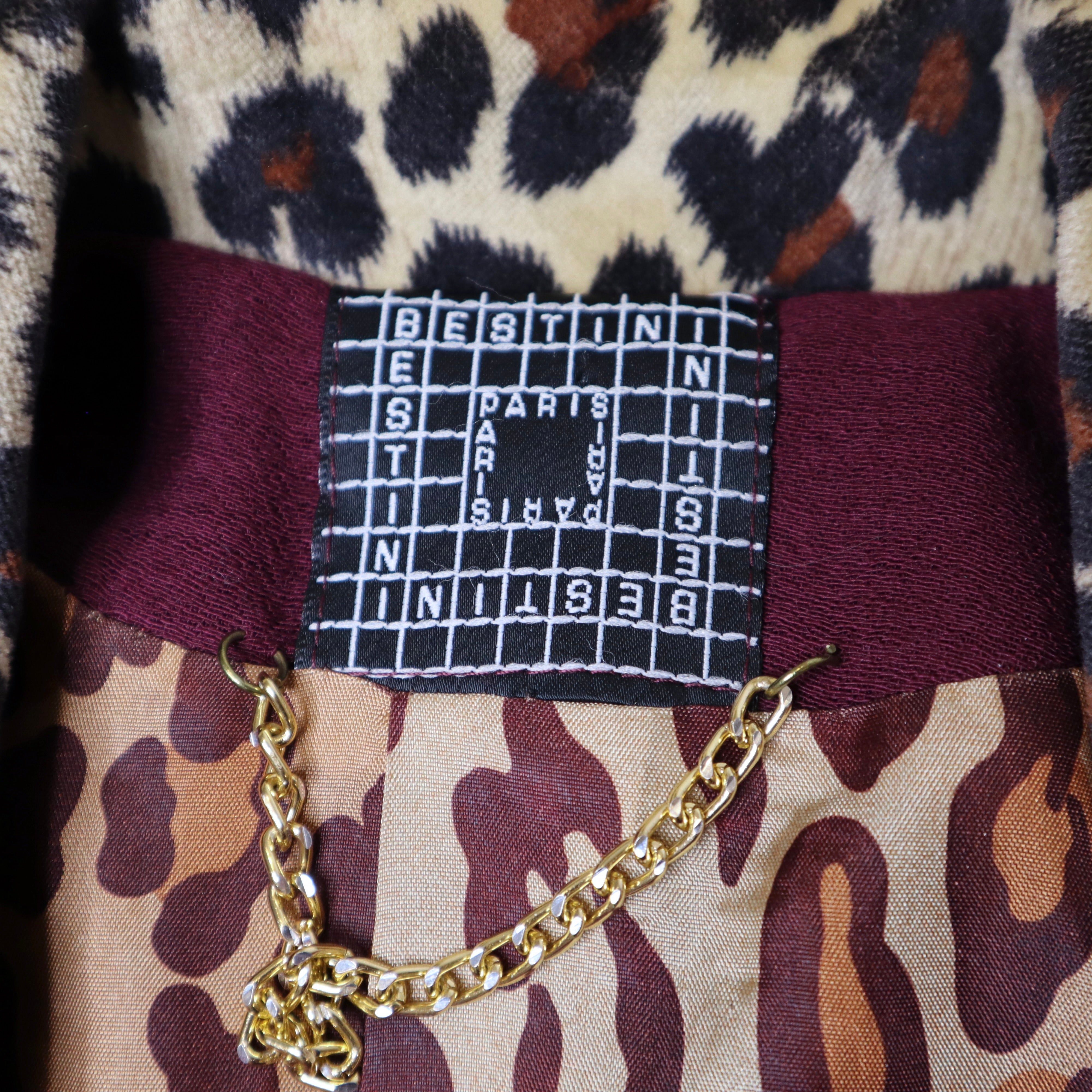 90s French Leopard Trim Blazer (L)