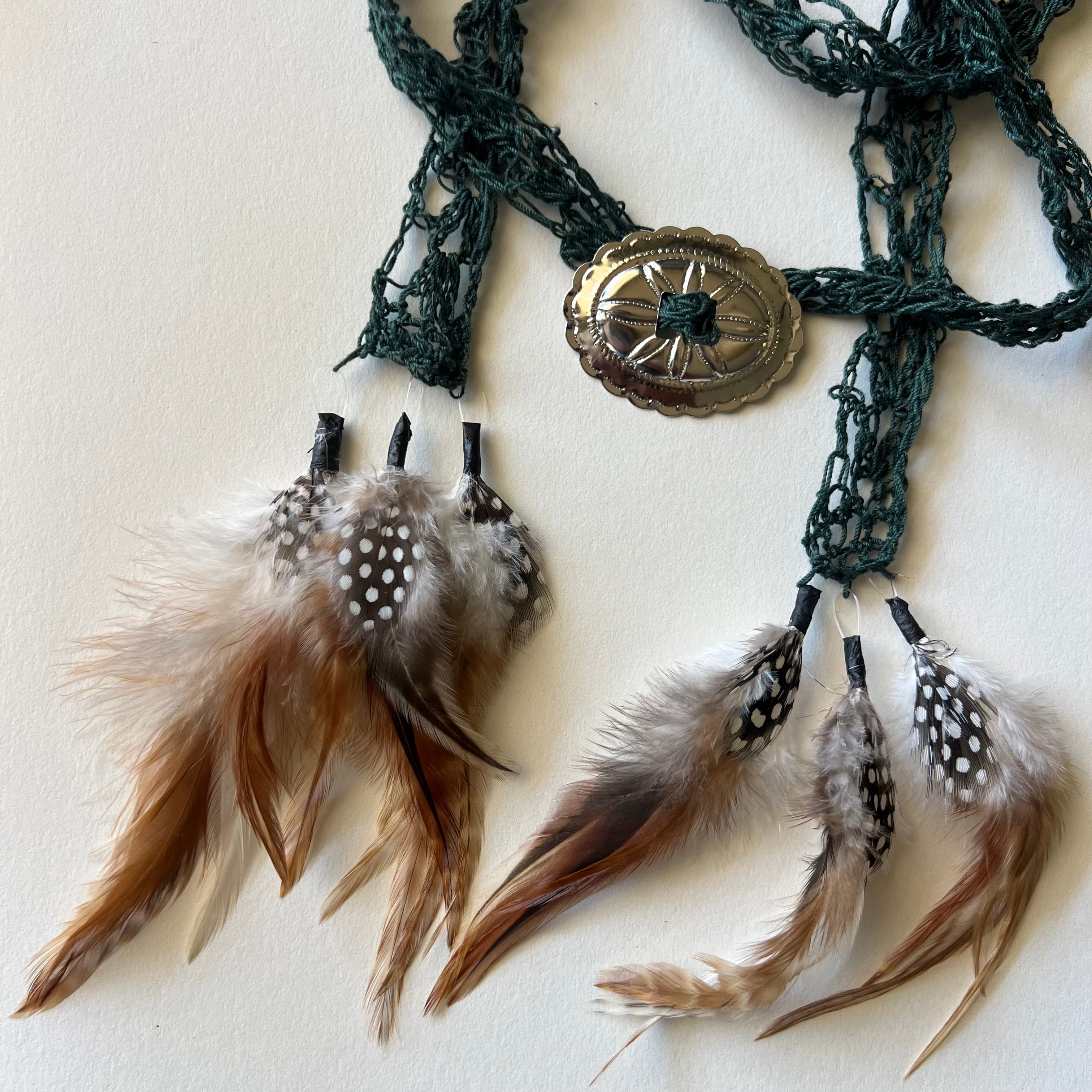 Concho Buckle Fringe Scarf