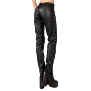 Low Rise Cheeky Lace Up Leather Pants (XS/S)