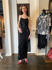 Black Brooch Maxi Dress (S)