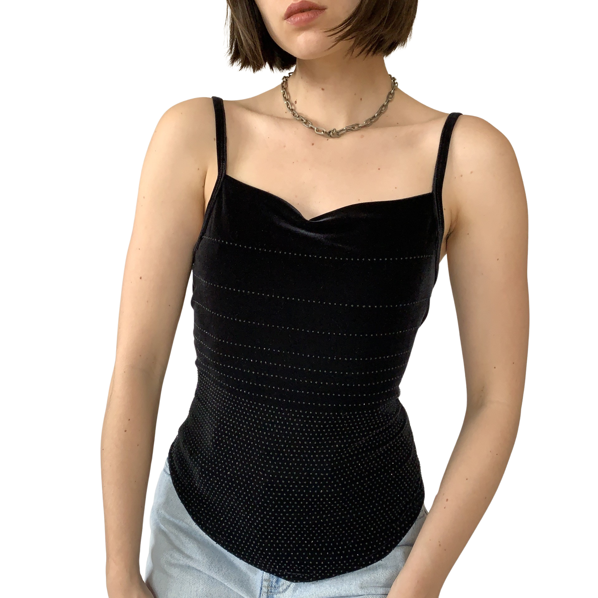 Vintage 1990s Noir Velvet Tank (M)