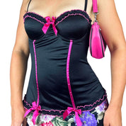 Y2K Silky Bow Bustier (M)