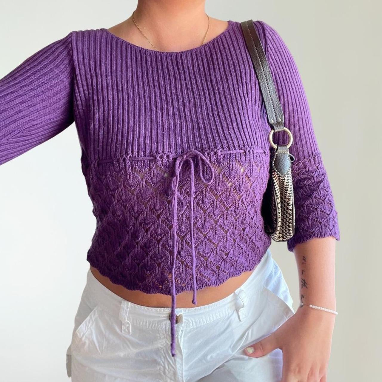 Vintage Knit Royal Purple Sweater (M)
