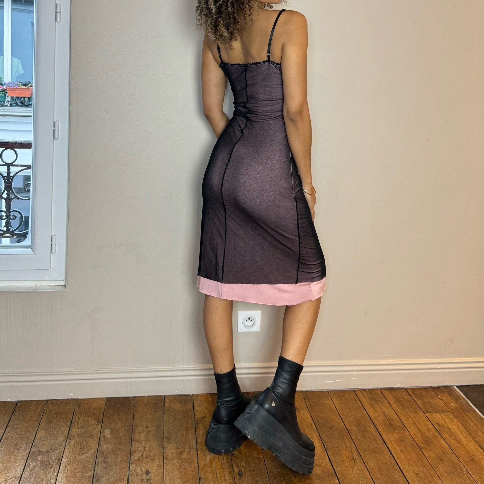 Vintage 90s mesh detailed romantic dress (S) Holy Thrift Vintage 90s mesh detailed romantic dress (S) Holy Thrift