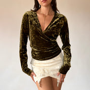 90s Moss Velvet Top (M/L)