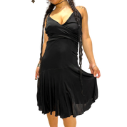 Vintage Italian Miss Sixty Black Spaghetti Strap Slinky Dress (S)