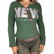 Vintage New London Embroidered Graphic Long Sleeve (S)