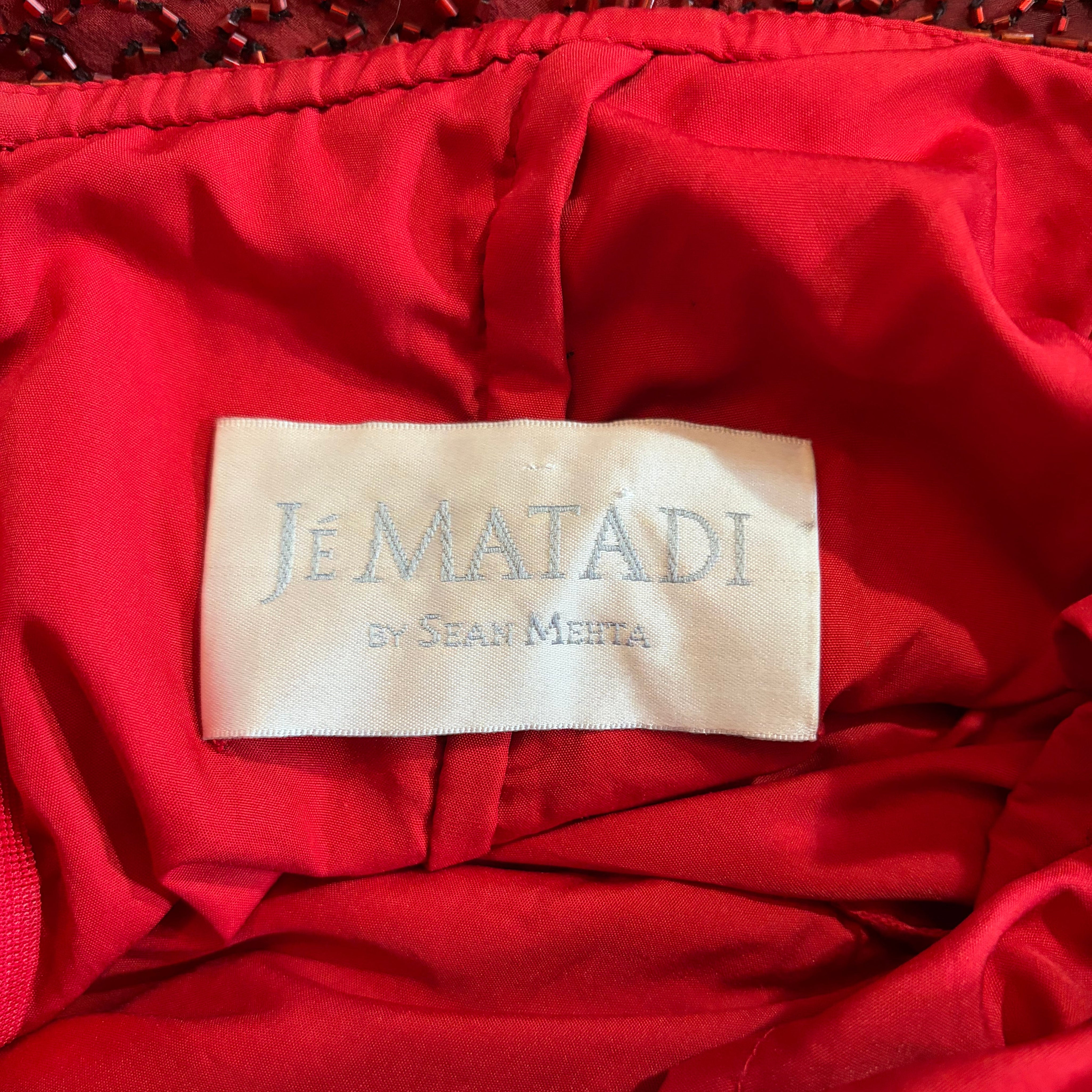 Vintage Red Beaded Dress (M)