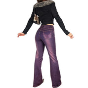 90s Caché Violet Flare Jeans (M)