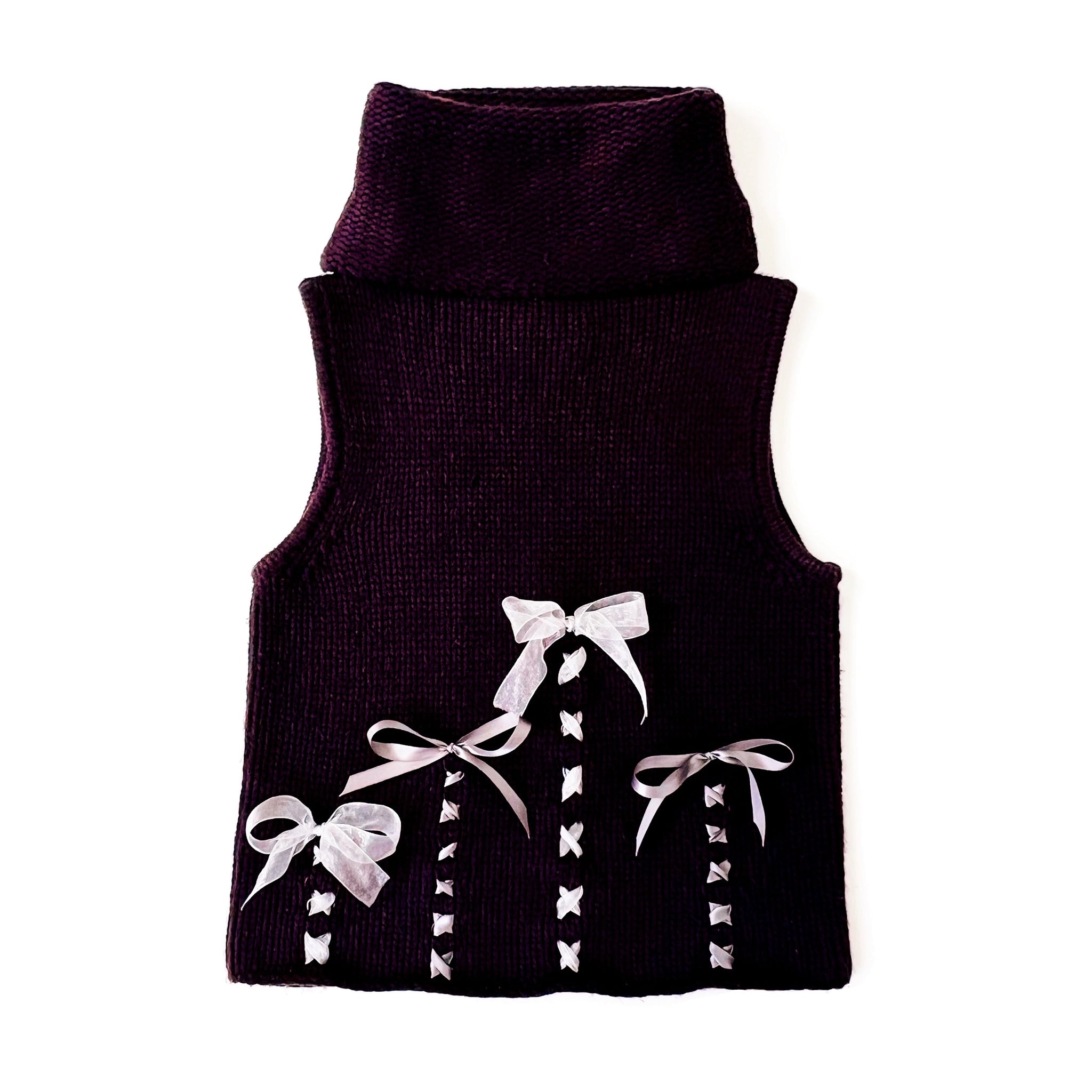 Sleeveless Knit Bow Top (M)