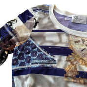Vintage Abstract Print Mesh Top (S/M)