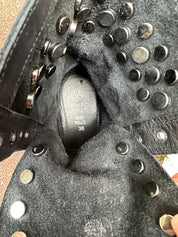 Vintage Grunge Italian Leather Studded Lace up Ankle Boots (EU 36 US 5)