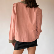 Pink Genuine Leather Jacket (L)