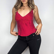 90s Victoria’s Secret Embroidered Silk Cami (S)