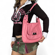 Vintage Coach Pink Leather Convertible Shoulder Bag
