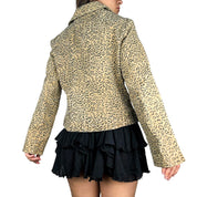 Genuine Leather Suede Leopard Jacket (L)