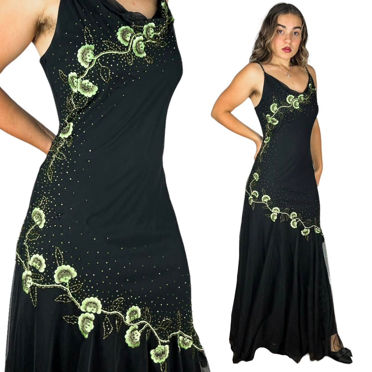 Vintage Beaded Silk Fairy Gown (L)