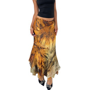 Vintage Silk Asymmetric Skirt (S)