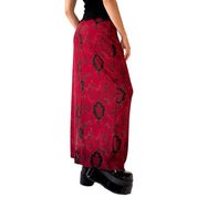 90s Slinky Red Maxi Skirt (S)