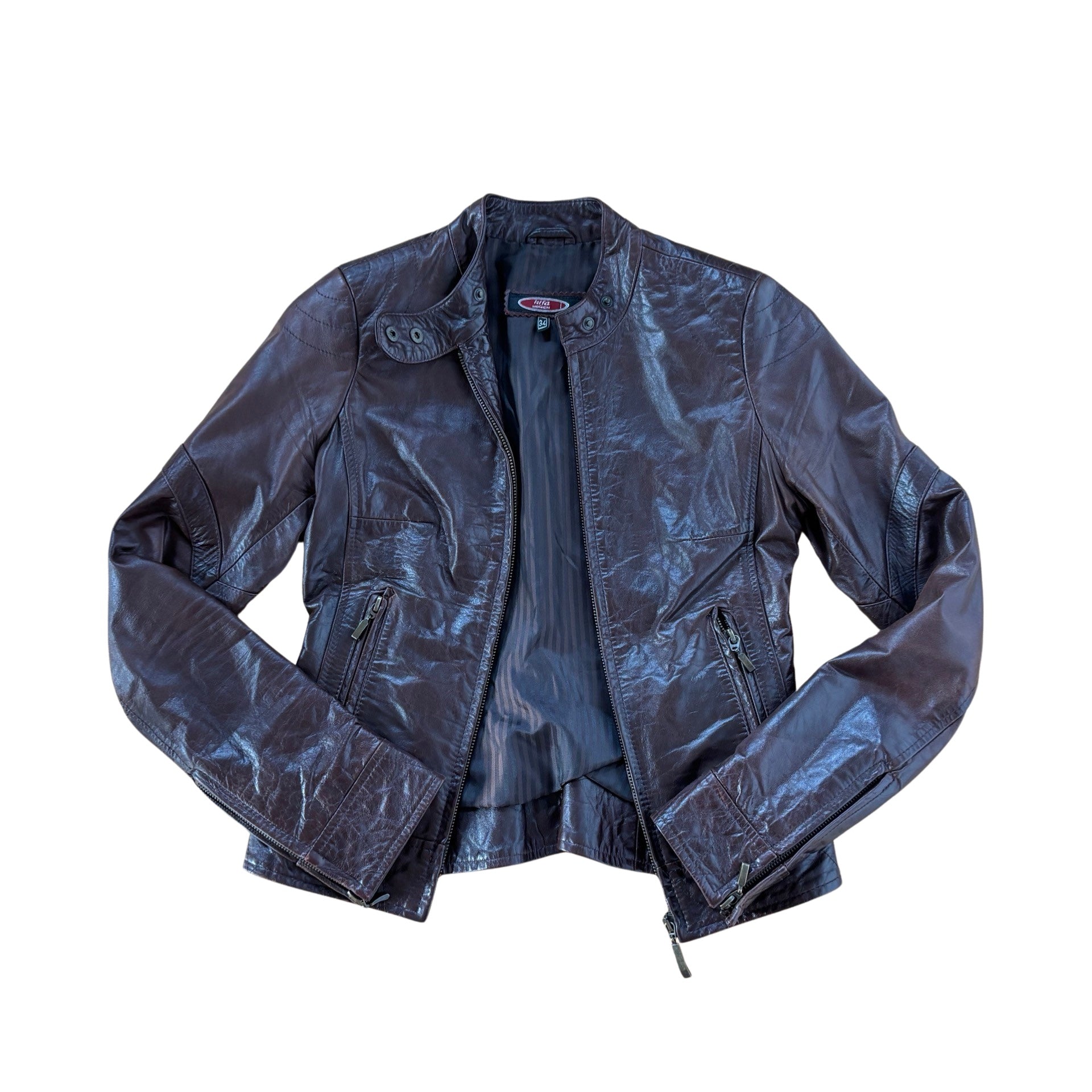 90s Leather Moto Jacket (XXS)