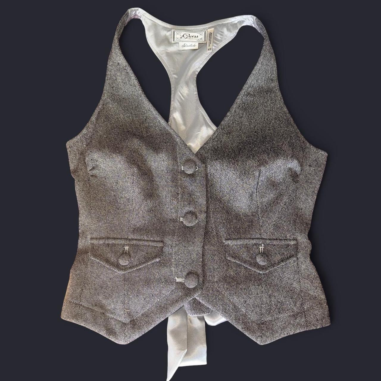 Vintage Guess Grey Tweed Vest (M)