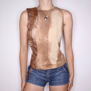 Y2K Italian Brown Tie Dye Tank Top (L)