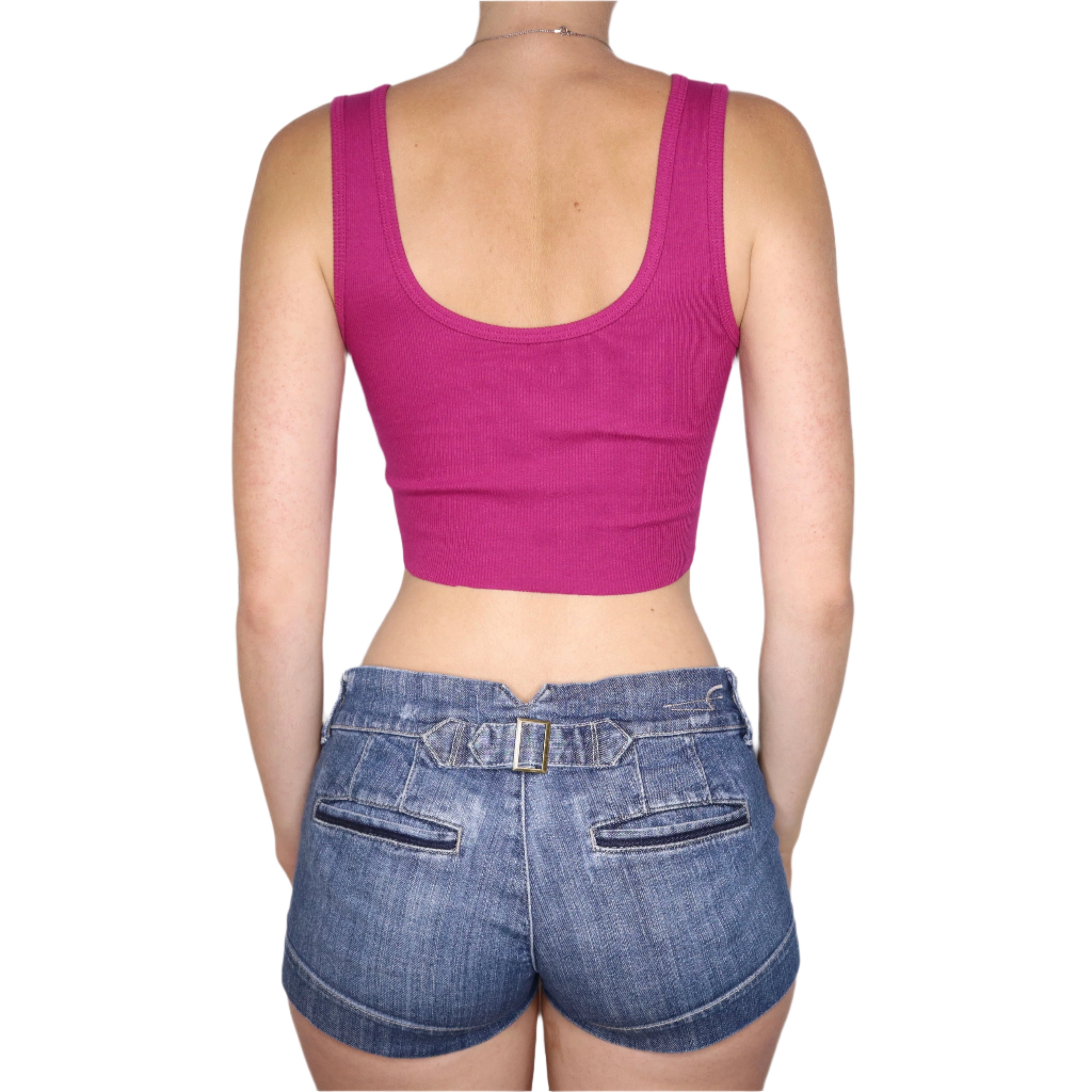 Y2K BEBE Pink Diamanté Cropped Tank Top (XS) – Holy Thrift