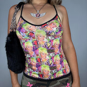 Y2K Rihanna “Music Queen” Techno Graphic Cami (M)